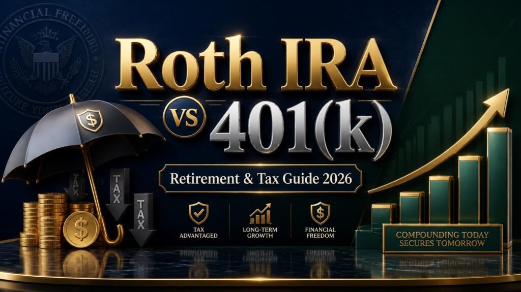 Roth IRA vs Traditional 401k tax savings comparison and retirement growth guide